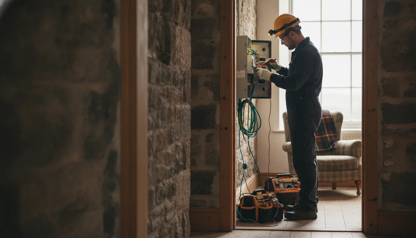 Electrician SEO Glasgow — electrician testing fuse board
